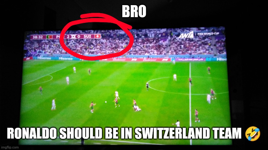 If u don't get it: Switzerland is written as SUI. Ronaldo says SUIIII | BRO; RONALDO SHOULD BE IN SWITZERLAND TEAM 🤣 | image tagged in cristiano ronaldo,lol,switzerland | made w/ Imgflip meme maker