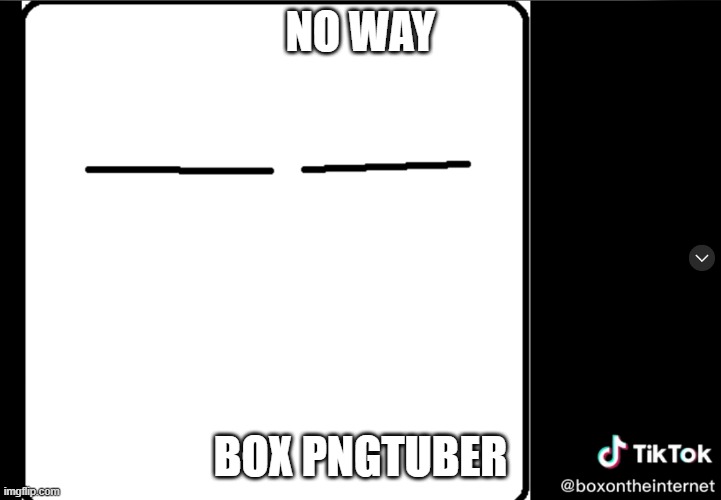 NO WAY TIKTOK BOX MAN OMG OMG OMG!!!!11!!1! | NO WAY; BOX PNGTUBER | image tagged in box,tiktok,no way | made w/ Imgflip meme maker