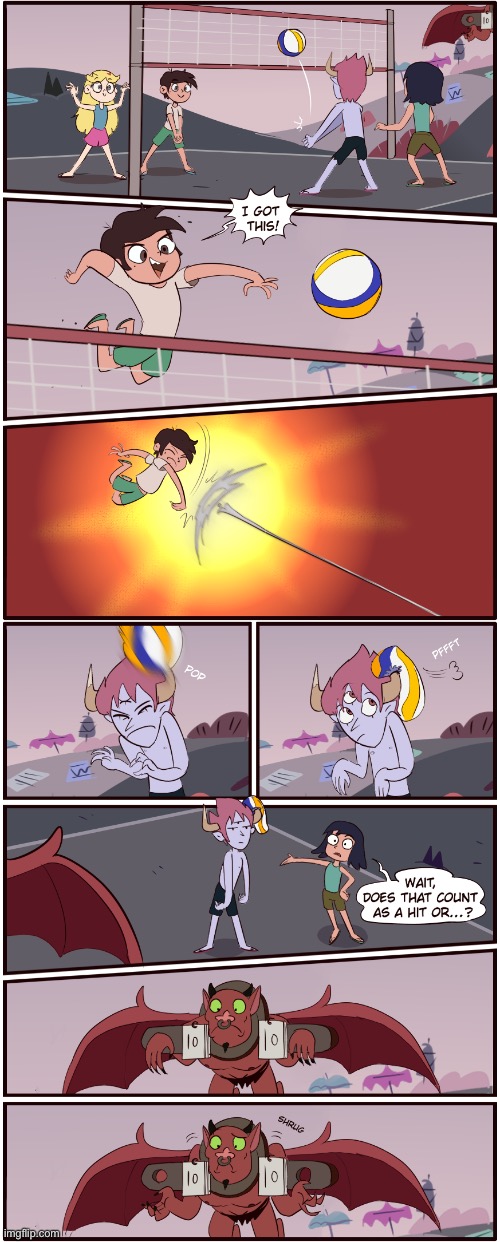 MorningMark - Volleyball Fail | image tagged in morningmark,comics,svtfoe,star vs the forces of evil,comics/cartoons,memes | made w/ Imgflip meme maker