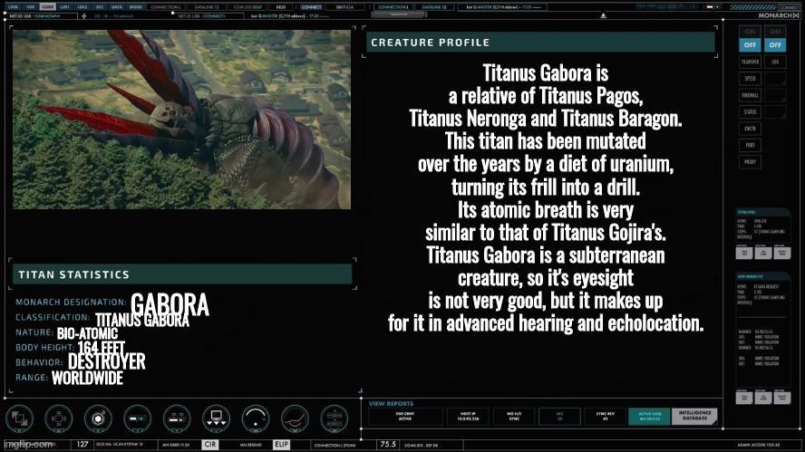 Titanus Gabora Titan Profile | image tagged in titanus gabora titan profile | made w/ Imgflip meme maker