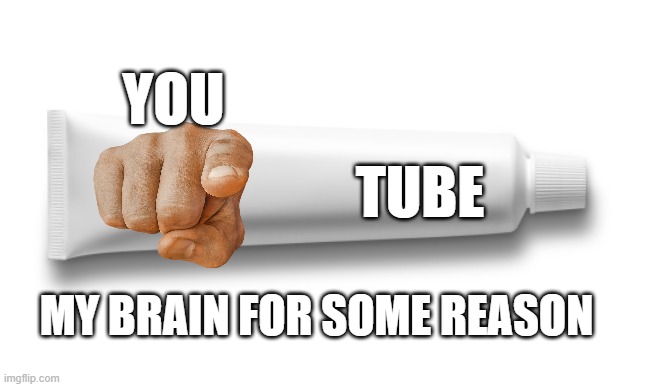 my brain | YOU; TUBE; MY BRAIN FOR SOME REASON | image tagged in memes,fun | made w/ Imgflip meme maker