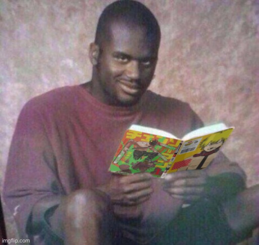 Black guy holding the chainsaw man manga | image tagged in black guy holding the chainsaw man manga | made w/ Imgflip meme maker