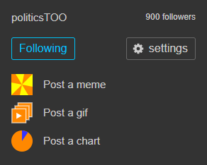 High Quality PoliticsTOO 900 followers Blank Meme Template