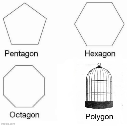 Four Great Shapes of Truth | Polygon | image tagged in memes,pentagon hexagon octagon,polygon,dad joke,bad pun | made w/ Imgflip meme maker