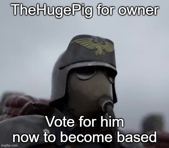 Death Korps of Kreig | TheHugePig for owner; Vote for him now to become based | image tagged in death korps of kreig | made w/ Imgflip meme maker