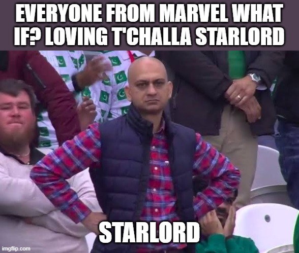 Disappointed Man | EVERYONE FROM MARVEL WHAT IF? LOVING T'CHALLA STARLORD; STARLORD | image tagged in disappointed man | made w/ Imgflip meme maker