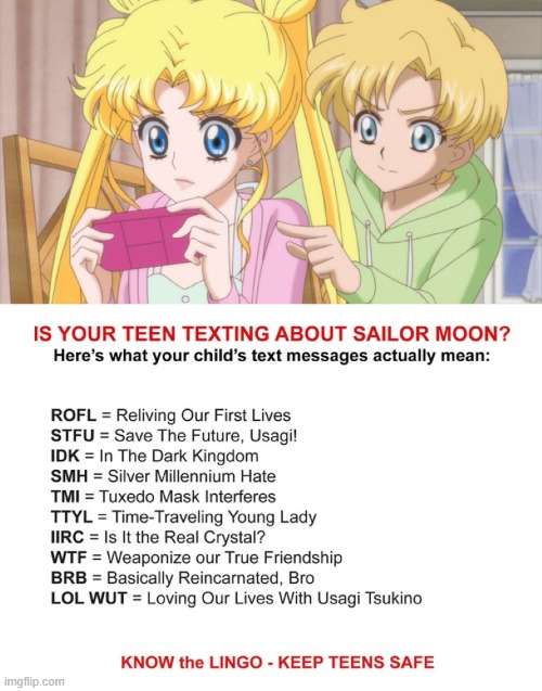 Is your teen texting about Sailor Moon? | made w/ Imgflip meme maker