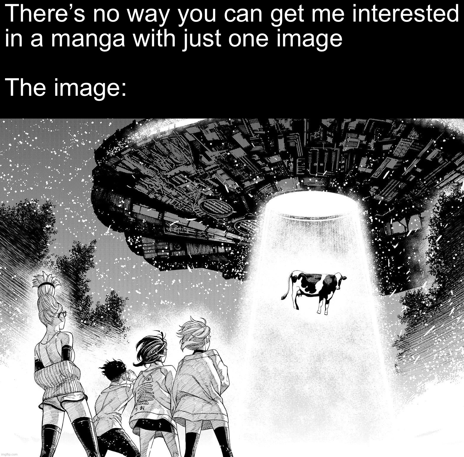 There’s no way you can get me interested
in a manga with just one image
ㅤ
The image: | made w/ Imgflip meme maker