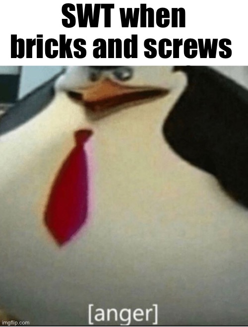 [anger] | SWT when bricks and screws | image tagged in anger | made w/ Imgflip meme maker