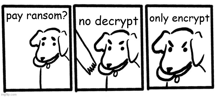 Half-assed ransomware | only encrypt; no decrypt; pay ransom? | image tagged in no take only throw | made w/ Imgflip meme maker