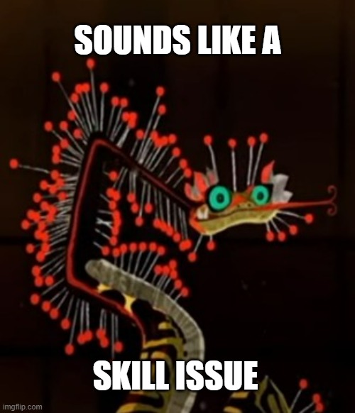 Sounds Like A Skill Issue? | SOUNDS LIKE A; SKILL ISSUE | image tagged in kung fu panda | made w/ Imgflip meme maker