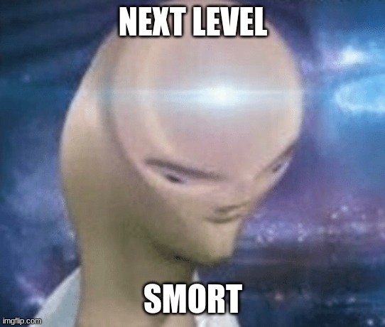 Next Level | NEXT LEVEL; SMORT | image tagged in smort,next level | made w/ Imgflip meme maker