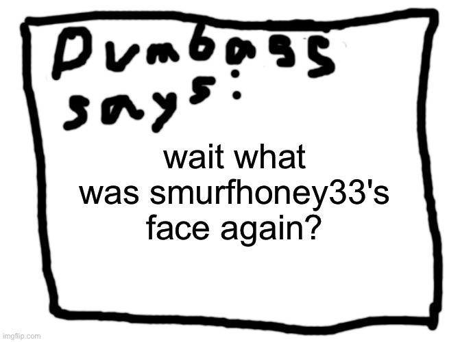 idk | wait what was smurfhoney33's face again? | image tagged in idk | made w/ Imgflip meme maker