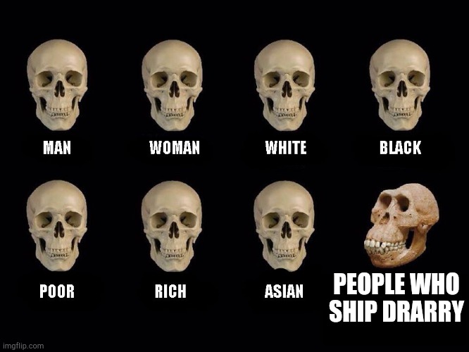 empty skulls of truth | PEOPLE WHO SHIP DRARRY | image tagged in empty skulls of truth | made w/ Imgflip meme maker