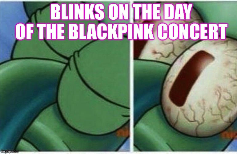 Squidward | BLINKS ON THE DAY OF THE BLACKPINK CONCERT | image tagged in squidward | made w/ Imgflip meme maker