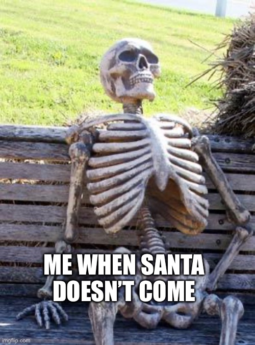 Why Santa | ME WHEN SANTA DOESN’T COME | image tagged in memes,waiting skeleton | made w/ Imgflip meme maker