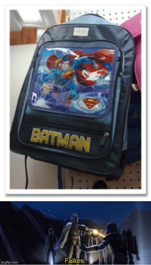 Really? | image tagged in superman,bag,superman bag,failure,bag fail,fail | made w/ Imgflip meme maker