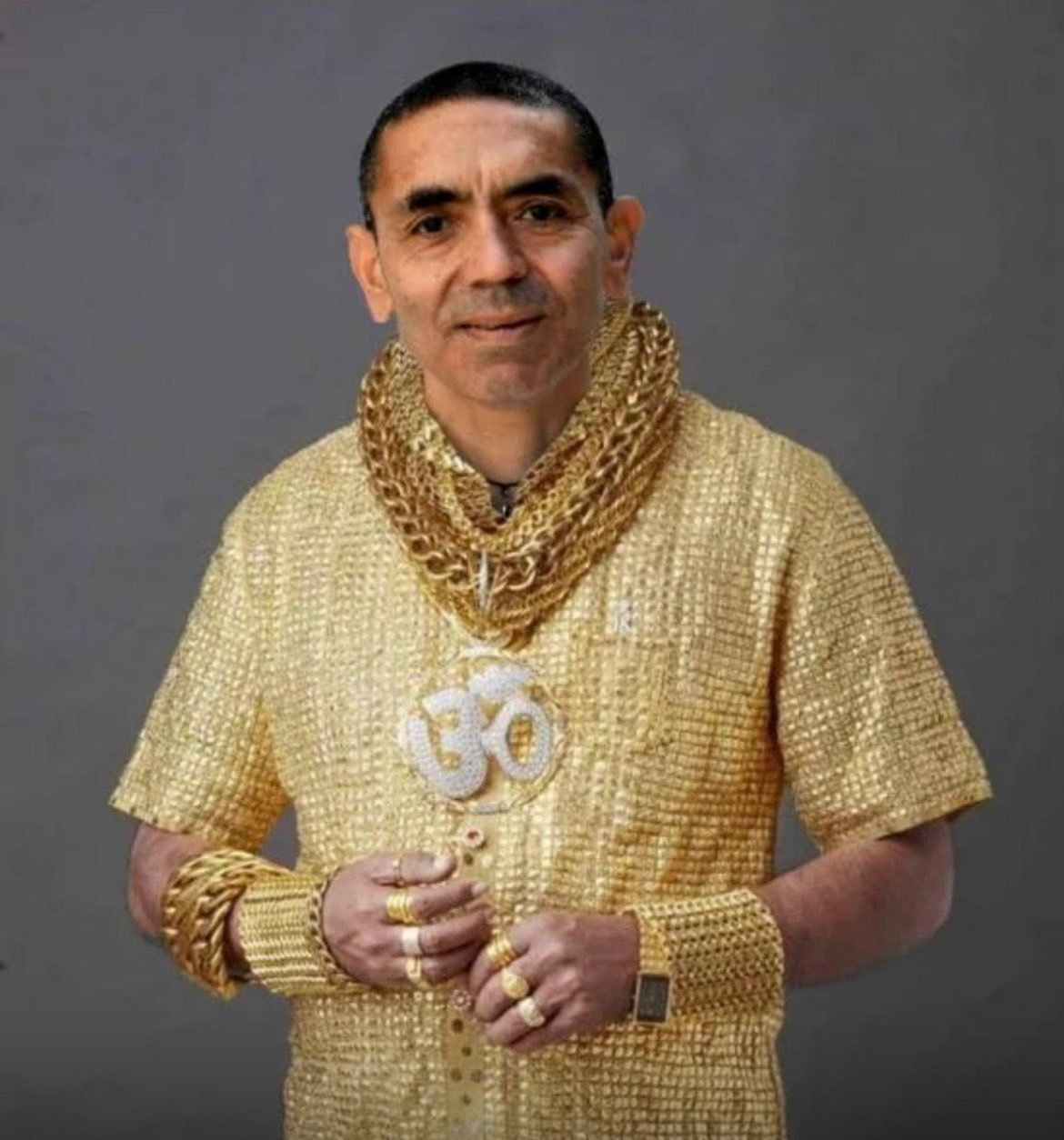 Ugur Sahin Gold Blank Meme Template