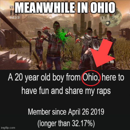 only in ohio | MEANWHILE IN OHIO | image tagged in dank memes | made w/ Imgflip meme maker