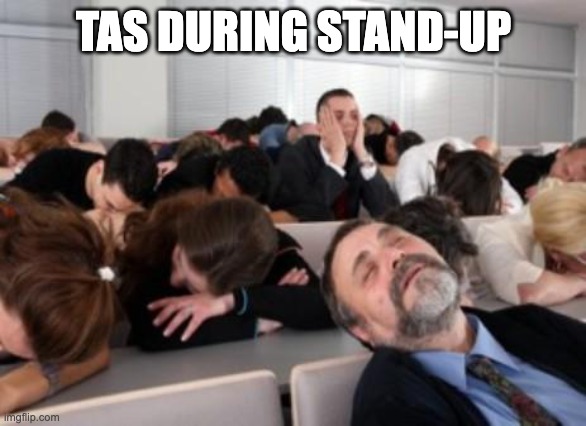 Bored Audience | TAS DURING STAND-UP | image tagged in bored audience | made w/ Imgflip meme maker
