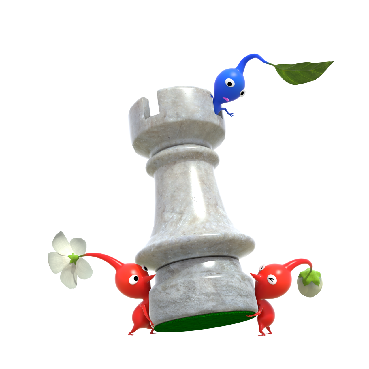 High Quality Blue Pikmin & Red Pikmin with Chess Piece Blank Meme Template