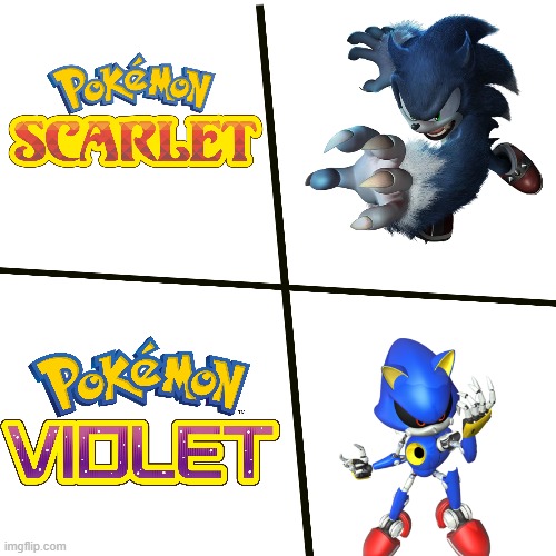past sonic and future sonic | image tagged in pokemon scarlet and violet,sonic | made w/ Imgflip meme maker