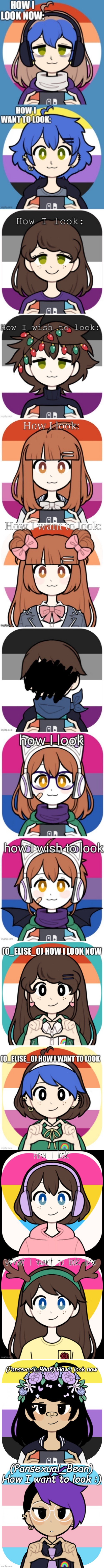 :)) | (Pansexual_Bean) How i look now; (Pansexual_Bean) How I want to look :) | image tagged in gay,transgender | made w/ Imgflip meme maker