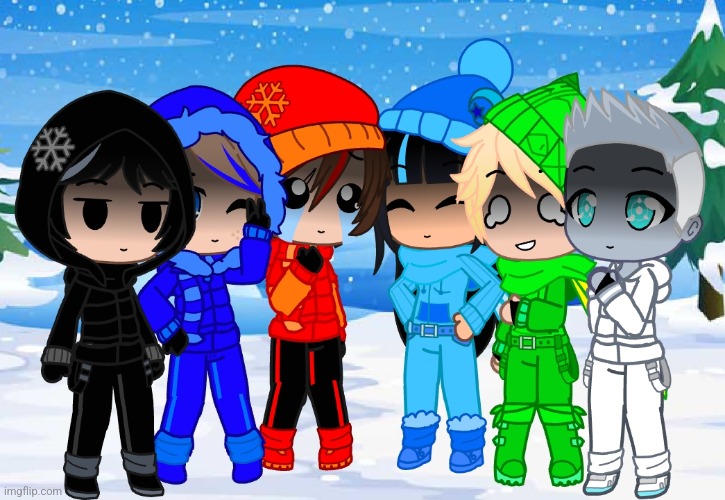 I made the Ninja's winter outfits :D | image tagged in ninjago,gacha club,winter | made w/ Imgflip meme maker