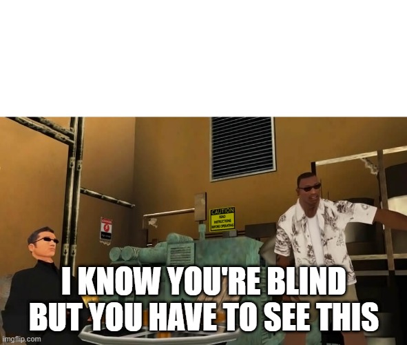 High Quality I know you're blind but you have to see this Blank Meme Template