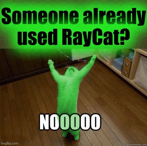 RayCat Noooooo | Someone already used RayCat? | image tagged in raycat noooooo | made w/ Imgflip meme maker
