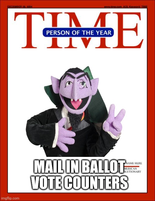 The persons who had real influence over the past 12 months | MAIL IN BALLOT VOTE COUNTERS | image tagged in time magazine person of the year | made w/ Imgflip meme maker