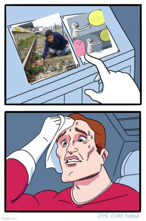 Which one? | image tagged in memes,two buttons | made w/ Imgflip meme maker