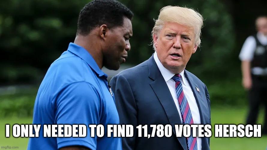 Herschel Walker Trump | I ONLY NEEDED TO FIND 11,780 VOTES HERSCH | image tagged in herschel walker trump | made w/ Imgflip meme maker