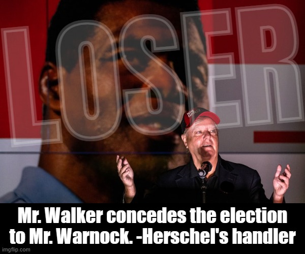 LOSERS! | LOSER; Mr. Walker concedes the election to Mr. Warnock. -Herschel's handler | image tagged in losers | made w/ Imgflip meme maker