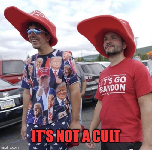 trumpers | IT'S NOT A CULT | image tagged in trumpers | made w/ Imgflip meme maker