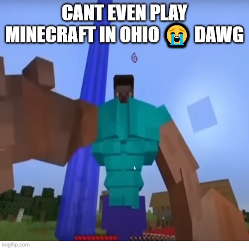 Cant even play Minecraft in Ohio ? Dawg | CANT EVEN PLAY MINECRAFT IN OHIO 😭 DAWG | image tagged in ohio,memes,funny | made w/ Imgflip meme maker
