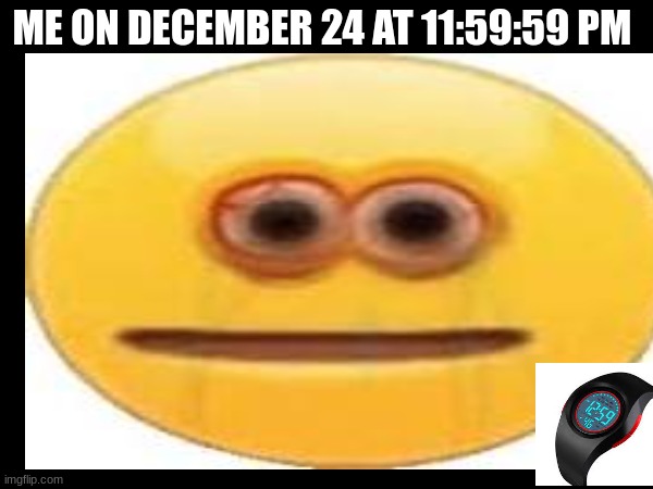 happens every year | ME ON DECEMBER 24 AT 11:59:59 PM | image tagged in funny memes | made w/ Imgflip meme maker