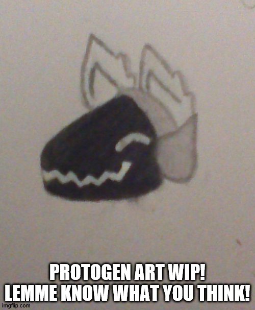 I'll do the color and the rest of the body next | PROTOGEN ART WIP! LEMME KNOW WHAT YOU THINK! | image tagged in protogen,furry,art,wip,work in progress,drawing | made w/ Imgflip meme maker