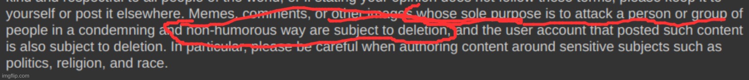 i read through the tos, and saying the k wodr jokingly etc is NOT against the tos. | made w/ Imgflip meme maker