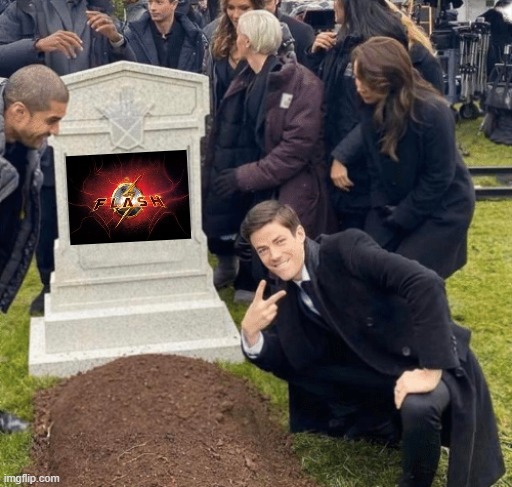 shi got real | image tagged in grant gustin over grave,funny | made w/ Imgflip meme maker