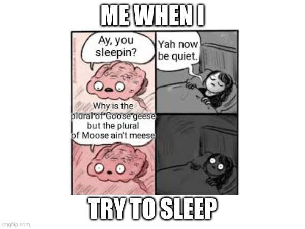 when you try to sleep |  ME WHEN I; TRY TO SLEEP | image tagged in how do we know if they're actually dead or just pretending | made w/ Imgflip meme maker