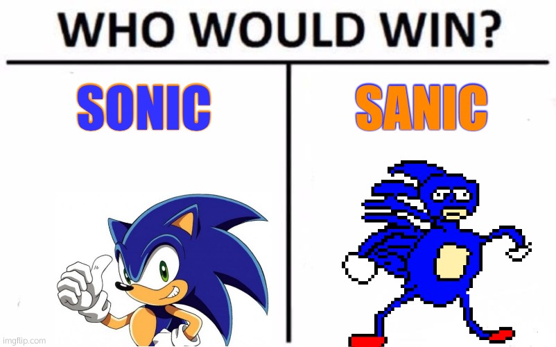 Who Would Win? | SONIC; SANIC | image tagged in memes,who would win | made w/ Imgflip meme maker