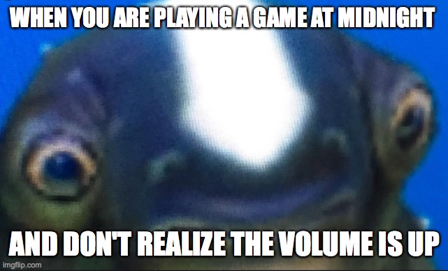 RIP | WHEN YOU ARE PLAYING A GAME AT MIDNIGHT; AND DON'T REALIZE THE VOLUME IS UP | image tagged in subnautica seamoth cuddlefish,gaming,subnautica,midnight | made w/ Imgflip meme maker