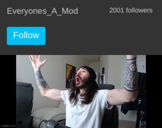 2000 followers! | image tagged in moist critikal screaming | made w/ Imgflip meme maker