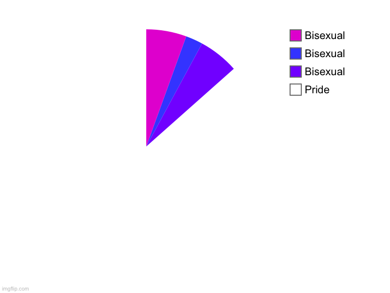 I’m interested | Pride, Bisexual , Bisexual , Bisexual | image tagged in charts,pie charts | made w/ Imgflip chart maker