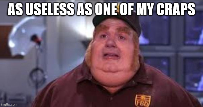Fat Bastard | AS USELESS AS ONE OF MY CRAPS | image tagged in fat bastard | made w/ Imgflip meme maker