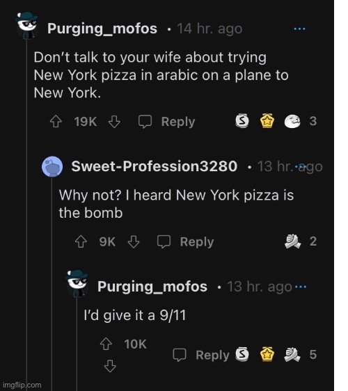 Things you can’t do in America subreddit | image tagged in reddit,911,pizza,new york | made w/ Imgflip meme maker