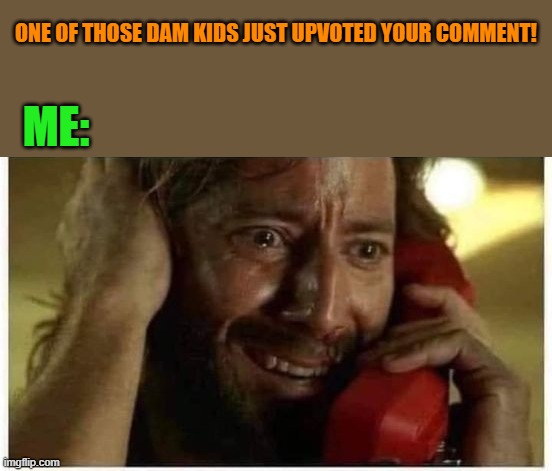 ONE OF THOSE DAM KIDS JUST UPVOTED YOUR COMMENT! ME: | made w/ Imgflip meme maker