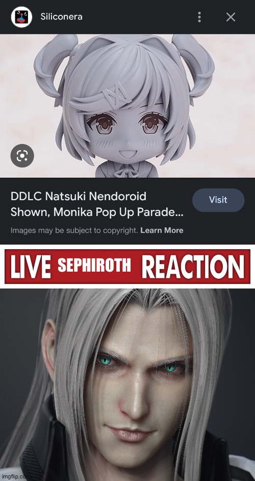 SEPHIROTH | image tagged in live x reaction | made w/ Imgflip meme maker