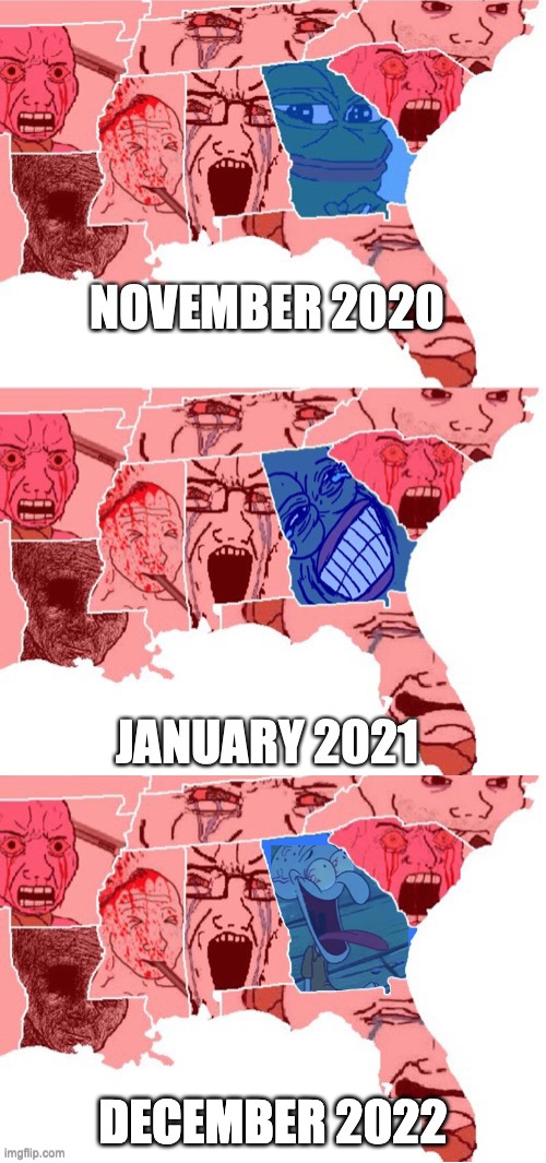 "We're gonna win so much, you'll be tired of winning." -Donald Trump |  DECEMBER 2022 | image tagged in georgia,herschel walker,donald trump,republicans,election 2020,cope | made w/ Imgflip meme maker
